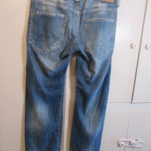 G Star 3301 Jeans Men’s 30x28 Distressed Button Fly 100% Cotton Made in Italy - Picture 5 of 9